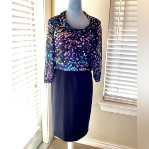 Evan Picone Side Neck Tie Dress Size 10